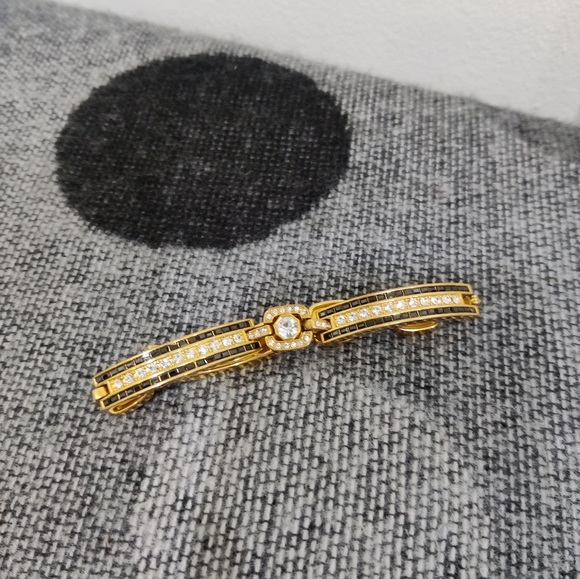 JBK Jackie Kennedy Camrose Kross Rhinestone Bracelet Gold Tone - Picture 3 of 9